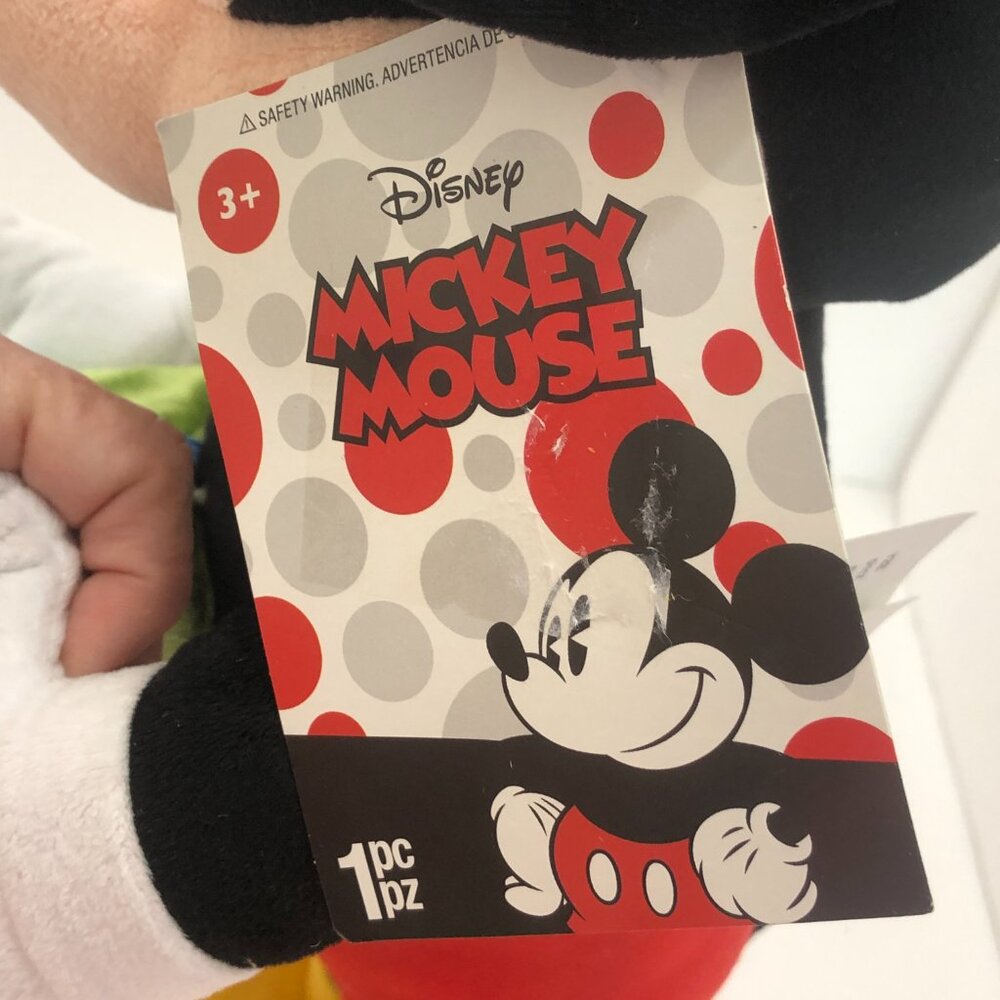 Disney Mickey Mouse Plush with Gift - Black, Red, Blue, Green, Yellow - Picture 9 of 10